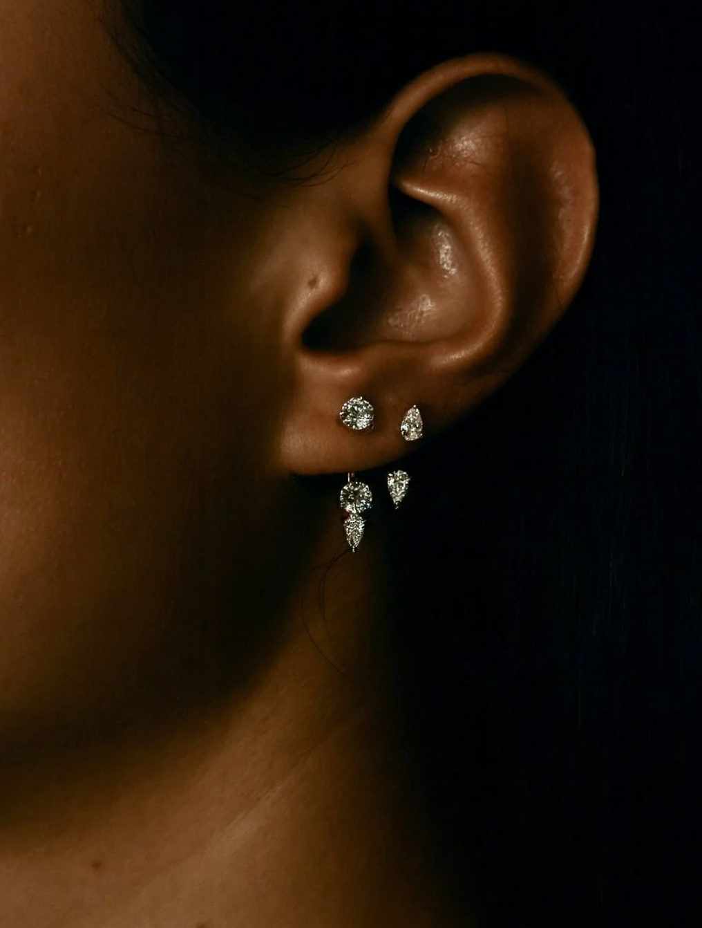 Elara Floating Diamond Earrings